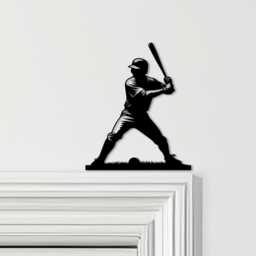 Door Topper Baseball Player Stance Various Colours Top Of Decorative Sign - Novelty Wall Decor, Frame Art, Art - thumbnail 1