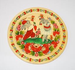 Decorative Plate Oil Wall Decor Hand Painted Beautiful Flowers Ukraine Souvenir Wooden Folk Art Gift For Mother - thumbnail 1