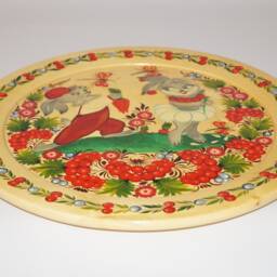 Decorative Plate Oil Wall Decor Hand Painted Beautiful Flowers Ukraine Souvenir Wooden Folk Art Gift For Mother - thumbnail 3