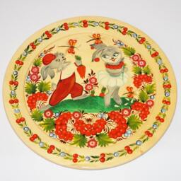 Decorative Plate Oil Wall Decor Hand Painted Beautiful Flowers Ukraine Souvenir Wooden Folk Art Gift For Mother - thumbnail 4