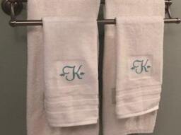 Embroider Cotton Terry Hand Towel Gift, Durable Hand Towels, Absorbent Gift Set, Ultra Soft Towels, Powder Room 2 Piece Set - thumbnail 3