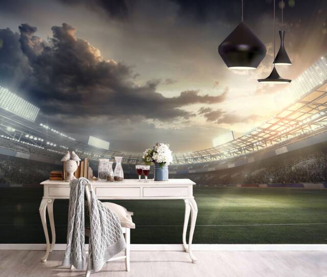 3D Athletic Field Wallpaper, Dark Cloud Wall Mural, Peel & Stick - image 1