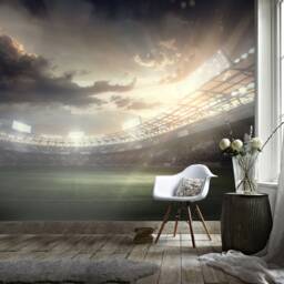 3D Athletic Field Wallpaper, Dark Cloud Wall Mural, Peel & Stick - thumbnail 2