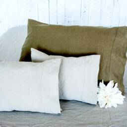 Linen Pillowcase With Decorative Seam Side Envelope Closure - Pillowcases Bedding Cover Pillow Shams - thumbnail 4