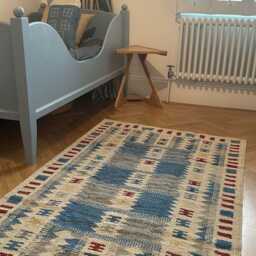 Handmade Swedish Kilim Rug Custom Scandinavian Wool Rug - thumbnail 4