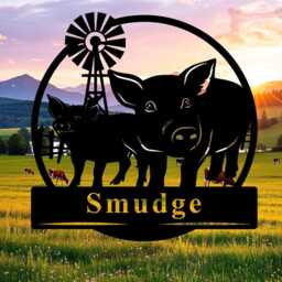 Personalised Pig Farm Monogram Metal Sign, Custom Wall Art, Pig Barn Sign, Farmer Name Sign, Pig Ranch Decor, Pig Farmhouse Decor, Farmer Gift - thumbnail 3