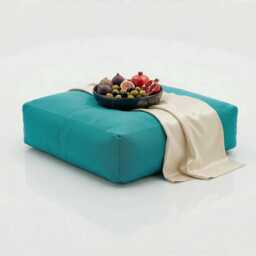 Turquoise Bean Bag Floor Cushion Square Outdoor Seat Pillow - 60cm - thumbnail 1