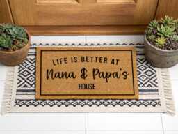Nana & Papa's Residence - Custom Name Welcome Sign Unique Family Gift - thumbnail 1
