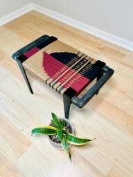 Hand-Woven Entryway Bench Mcm Style End Of Bed & Mudroom Seating - Custom-Made, Multiple Sizes