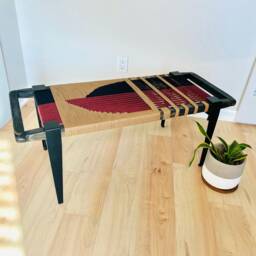 Hand-Woven Entryway Bench Mcm Style End Of Bed & Mudroom Seating - Custom-Made, Multiple Sizes - thumbnail 4