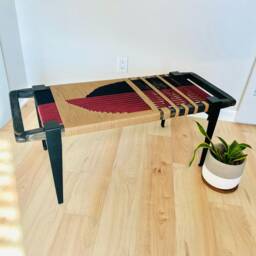 Hand-Woven Entryway Bench Mcm Style End Of Bed & Mudroom Seating - Custom-Made, Multiple Sizes - thumbnail 3