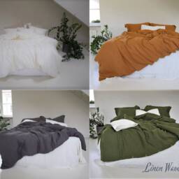 stonewashed Linen Duvet Cover Softened Organic Bedding - thumbnail 2