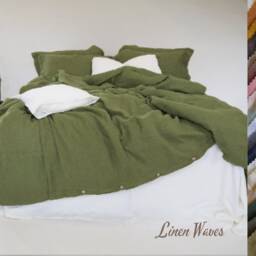 stonewashed Linen Duvet Cover Softened Organic Bedding - thumbnail 3