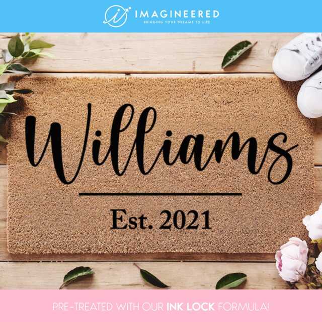 Personalized Doormat - Family Name Door Mat Last Custom Rug Housewarming Gift Closing Realtor - image 1