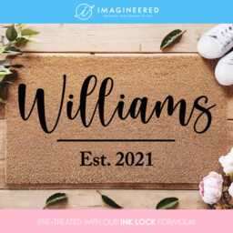 Personalized Doormat - Family Name Door Mat Last Custom Rug Housewarming Gift Closing Realtor - thumbnail 1