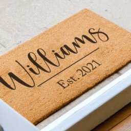 Personalized Doormat - Family Name Door Mat Last Custom Rug Housewarming Gift Closing Realtor - thumbnail 2