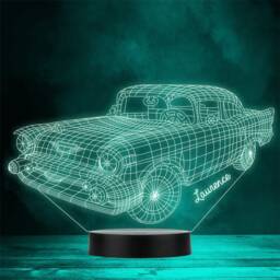 Classic Car 3D Style Side Motor Fan Personalised Gift Any Colour Led Night Light - thumbnail 1