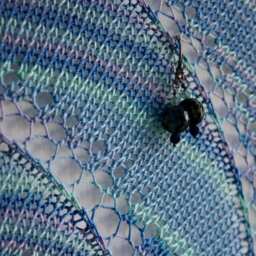 Fiber Art Wall Hanging, Knitted Textile Home Decor - Blue & Purple Swirl - thumbnail 3