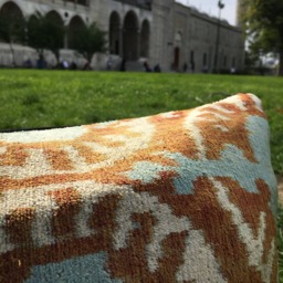 Velvet Ikat Pillow Cover - Handwoven Silk Uzbek Cushion For Lumbar & Accent Throw Pillows - thumbnail 3