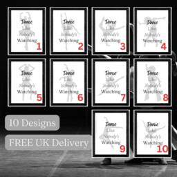 Dance Print For Dancer Gift Her Wall Art Home Ballet Dance Quote Like Nobody's Watching - thumbnail 3