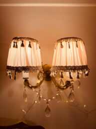 Handmade Pale Pink Lampshade French Vintage Style With Tassels, Wall Sconce Lampshade, Pink Pleated Pretty Lampshade - thumbnail 1