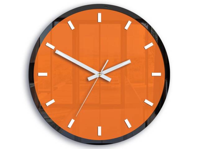 Wall Clock Orange, Rolo With White Index - Quiet & Modern 30cm/11, 81 - image 1