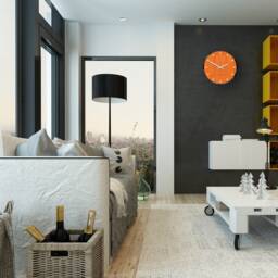 Wall Clock Orange, Rolo With White Index - Quiet & Modern 30cm/11, 81 - thumbnail 3