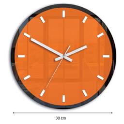 Wall Clock Orange, Rolo With White Index - Quiet & Modern 30cm/11, 81 - thumbnail 4