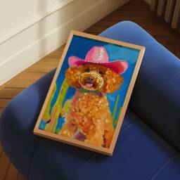 Poodle Cowgirl Art Print Western Dog in Cowboy Hat - thumbnail 2