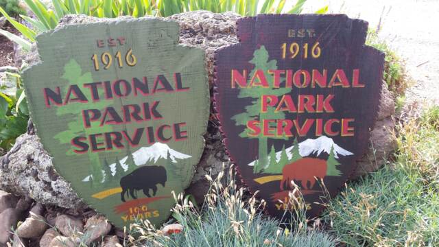 National Park Service Arrowhead, Parks, Vintage Sign, Lodge, Cabin, Wpa, Home Decor, Wall Hanging, Posters, Art & Paintings, Wood - image 1