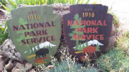 National Park Service Arrowhead, Parks, Vintage Sign, Lodge, Cabin, Wpa, Home Decor, Wall Hanging, Posters, Art & Paintings, Wood - thumbnail 1