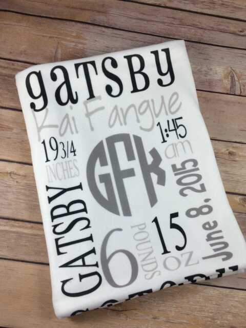 Personalized Baby Name Blanket Minky Or Fleece Custom Gift - image 1