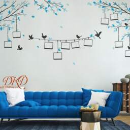 Tree & Birds Wall Decal With Photo Frames, Nursery Or Living Room Mural - thumbnail 3