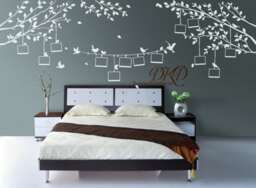 Tree & Birds Wall Decal With Photo Frames, Nursery Or Living Room Mural - thumbnail 1