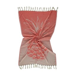 Pineapple Turkish Beach Towel, Hand Loomed Cotton Bath Towel - thumbnail 3