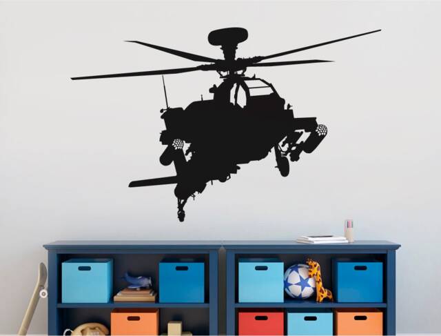 Apache Helicopter Sticker, Military Stickers, Wall Art, Decor, Decal, Decal - image 1