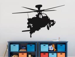 Apache Helicopter Sticker, Military Stickers, Wall Art, Decor, Decal, Decal