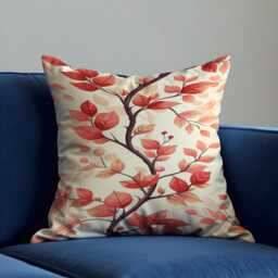 Floral Cushion Cover, Botanical Leaf Pillow Case, Soft Decorative Throw Modern Sofa Accent, Living Room Decor - thumbnail 4