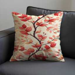 Floral Cushion Cover, Botanical Leaf Pillow Case, Soft Decorative Throw Modern Sofa Accent, Living Room Decor - thumbnail 3