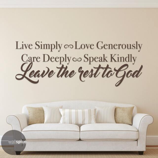 Live Simply Love Generously Care Deeply Speak Kindly Leave The Rest To God Vinyl Wall Decal Sticker - image 1