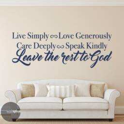 Live Simply Love Generously Care Deeply Speak Kindly Leave The Rest To God Vinyl Wall Decal Sticker - thumbnail 3