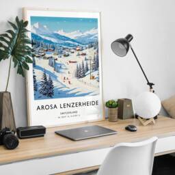 Arosa Lenzerheide Ski Poster Switzerland Winter Sports Art Print - thumbnail 3