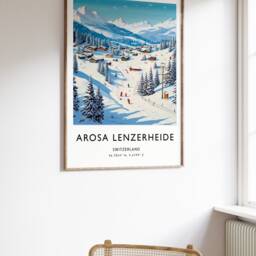 Arosa Lenzerheide Ski Poster Switzerland Winter Sports Art Print - thumbnail 2