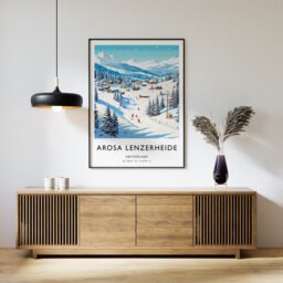 Arosa Lenzerheide Ski Poster Switzerland Winter Sports Art Print - thumbnail 1