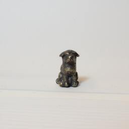 Miniature Bronze Dog Sculpture Lost Wax Casting, Minimalist Art, 2 Units - thumbnail 3