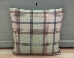 Balmoral Tartan Plaid Throw Pillow Cover Sage Green Tweed, 24 - thumbnail 1