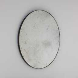 Orbis??? Art Deco Antiqued Round Mirror With Bronze Patina Frame - thumbnail 1