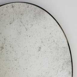 Orbis??? Art Deco Antiqued Round Mirror With Bronze Patina Frame - thumbnail 2