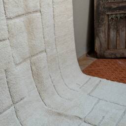 Handmade Beni Ourain Berber Rug Custom Moroccan Wool Area Rug - thumbnail 3