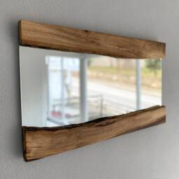 Live Edge Walnut Wood Wall Mirror Asymmetrical Decorative Frame